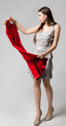 <p>She has a dress</p>