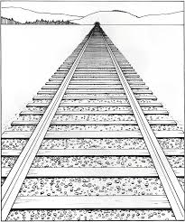 <p>MONOCULAR depth cue where parallel lines appear to converge as they recede into the distance, creating the perception of depth on a flat Surface</p>