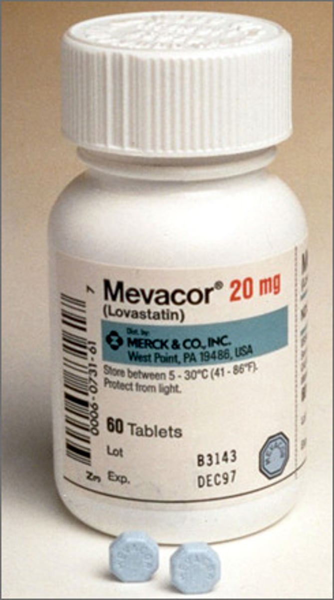 <p>Lovastatin;</p><p>Statin / HMG-CoA reductase inhibitor;</p><p>Hyperlipidemia</p>