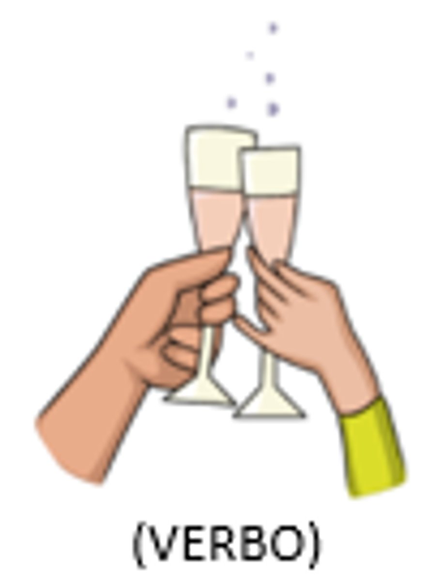 <p>to toast (drink)</p>