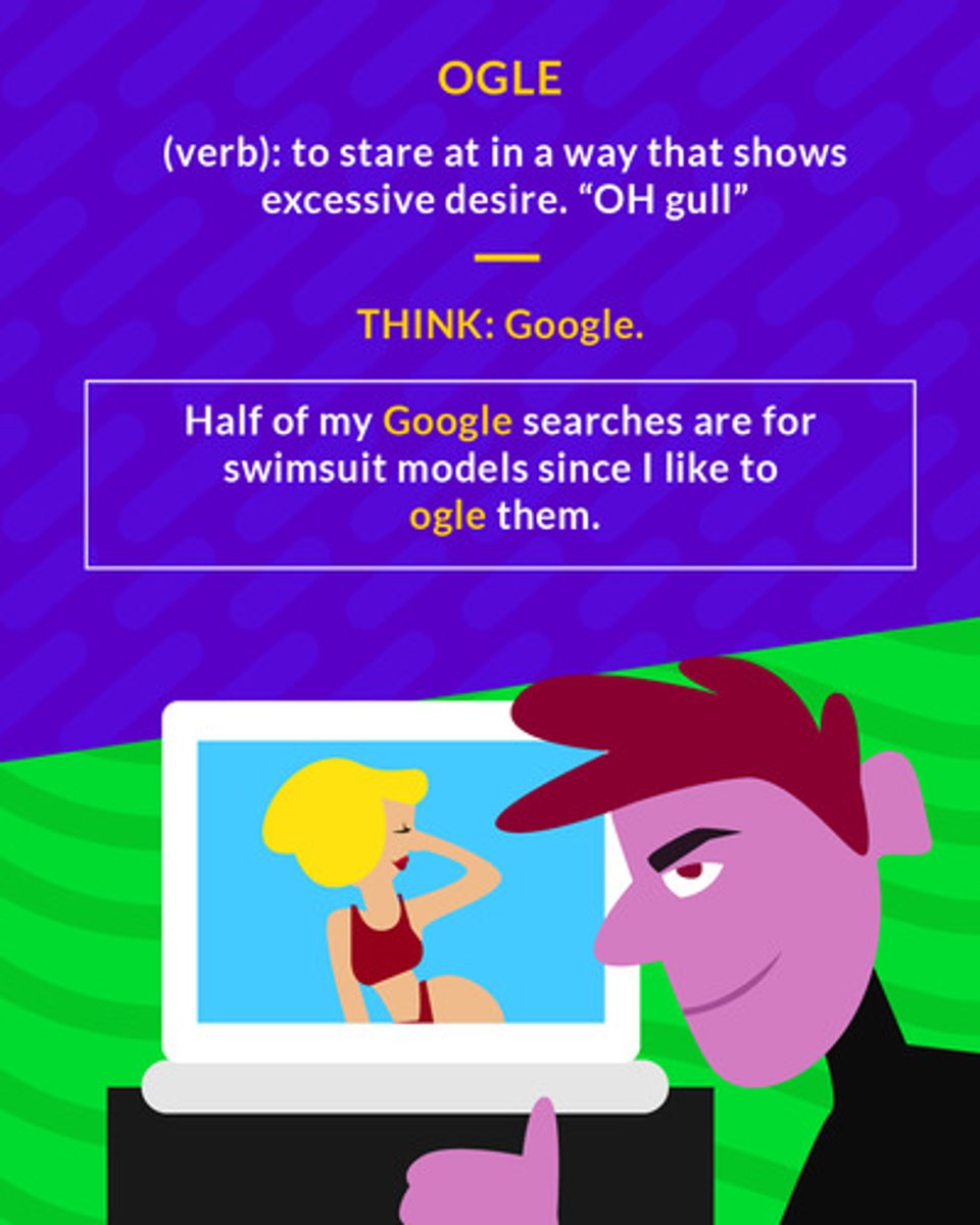 <p>stare at; observe in an obvious manner</p><p>(verb) to stare in a way that shows excessive desire</p>