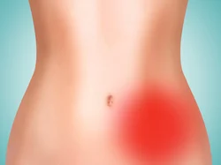 <p><span>quarter on your left side below your belly button (umbilicus)</span></p>