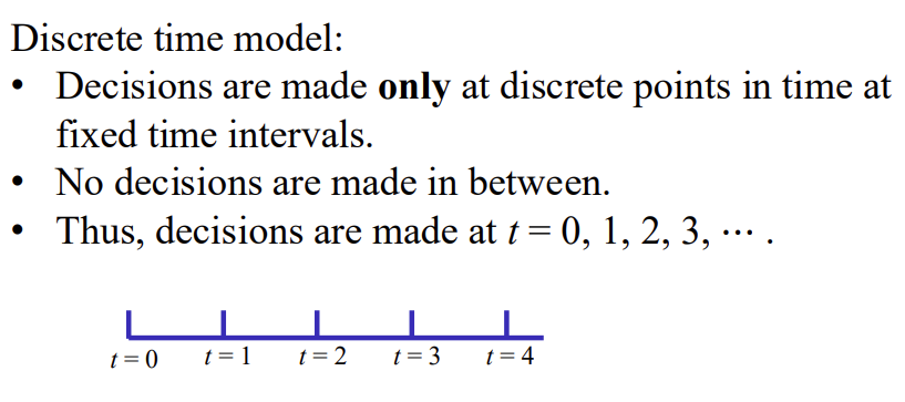 <p>• Discrete time: t often starts at 0 or 1, but also could be an empirical date like 1990. </p><p>• In growth models, a time period is typically a year, but could be longer. </p><p>• In business cycle models, a time period is typically a quarter, but could be shorter.</p>