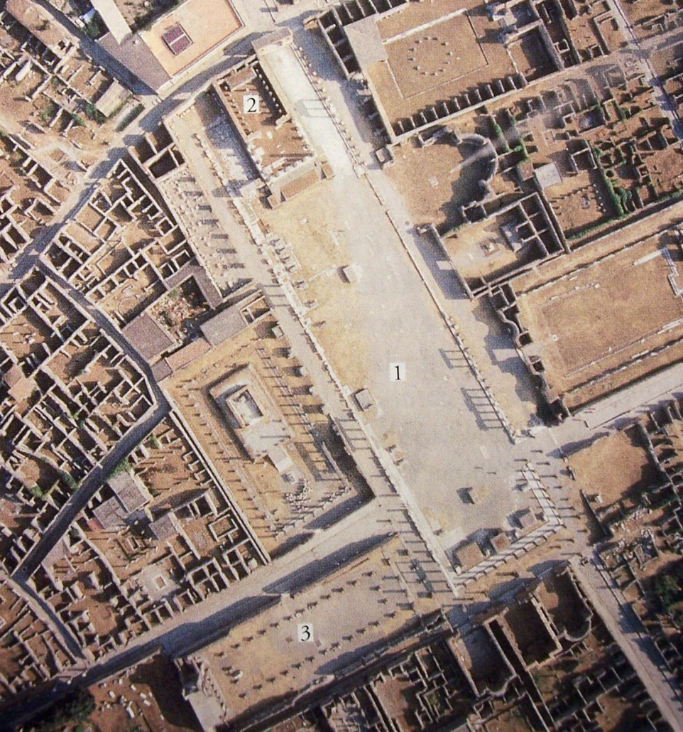 <ul><li><p>It was the <strong>political, religious, and commercial center</strong> of the city.</p></li><li><p>Surrounded by important buildings, such as:</p><ul><li><p><strong>Basilica</strong> (law and business)</p></li><li><p><strong>Temple of Jupiter</strong> (religion)</p></li><li><p><strong>Shops and markets</strong> (commerce)</p></li></ul></li><li><p>The forum was a <strong>rectangular open space</strong>, paved and designed for gatherings, ceremonies, and daily activity.</p></li><li><p>It reflects <strong>Roman urban planning</strong>, combining practical, social, and religious functions in one central space.</p></li></ul><p></p>