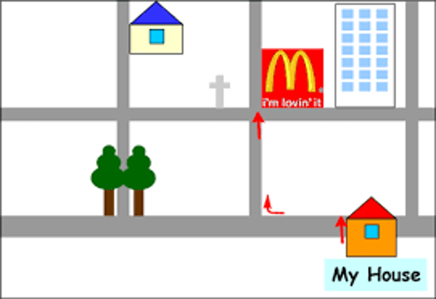 <p>the position of a place in relation to another place</p>