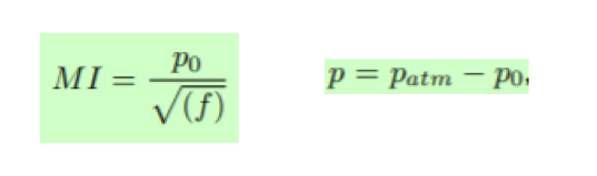 <p>If the US oscillates too lowly it can produce something that will locally increase the pressure (bubbles) dangerous in the body- causing a spontaneous change from vapour to liquid phase wheen pressure falls below Pvapour (this is called cavitation)))- the mechanical index is defined by the equation in the image. It is proportional to peak negative prssure p= and hence local pressure— MI has to be lower than 1.9</p><p></p>