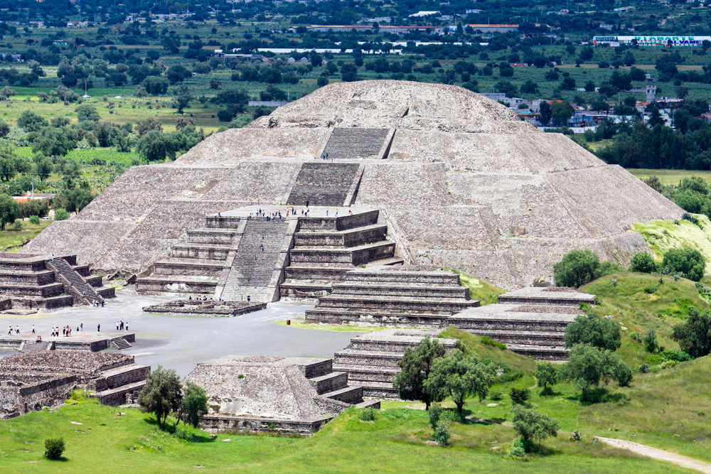 Temple of the Moon at the ceremonial center of the city of Teotihuacan, Mexico, Teotihuacan culture, 100-650 CE