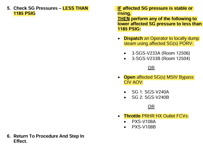 <p>Procedure will not be exited until &lt;1185psig</p>