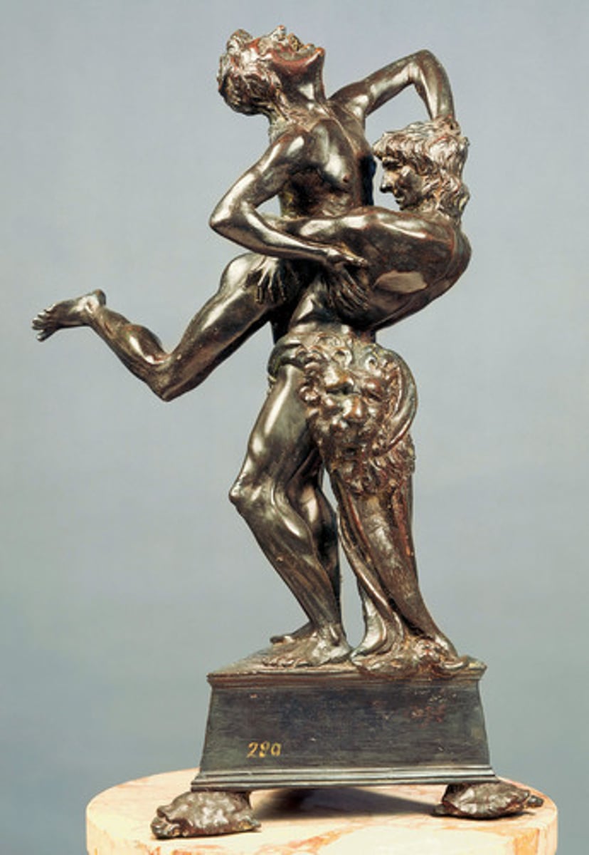<p>Which of the following artists departed from the rule of frontality that dominated sculpture since the Middle Ages?</p>
