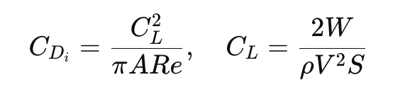 <p><span data-name="cross_mark" data-type="emoji">❌</span> <strong>Incorrect</strong></p><ul><li><p><strong>Induced drag decreases</strong> with speed because:</p><p>So as <strong>velocity increases</strong>, CLC_LCL​ decreases and so does <strong>induced drag</strong>.</p></li></ul><p></p>