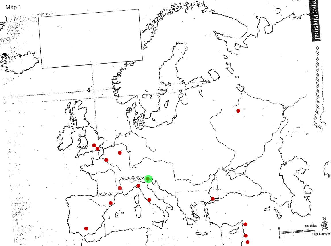 <p>on the right most side of the alps</p>