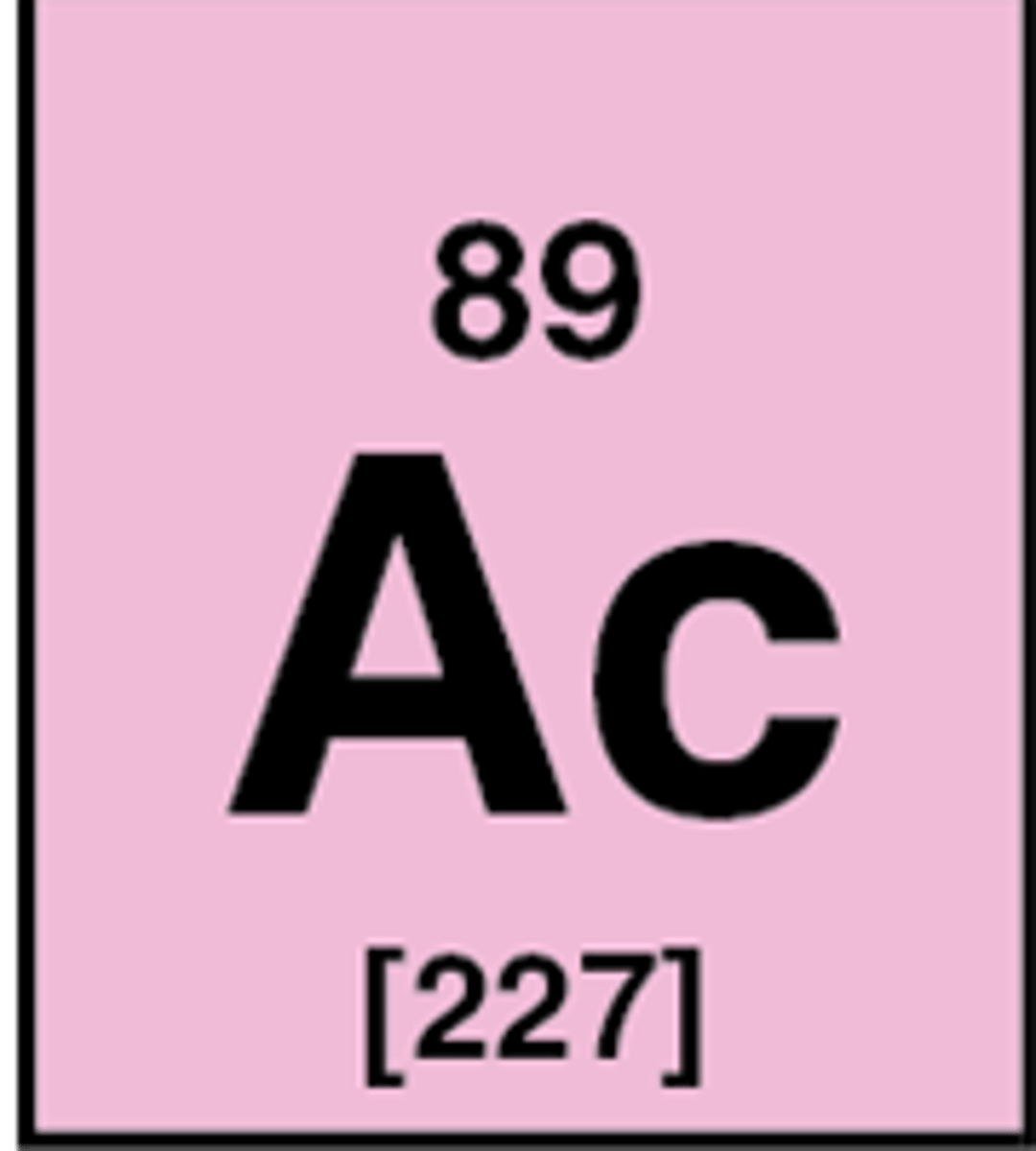 <p>Symbol: Ac<br>Atomic Mass: <br>Atomic Number: 89</p>