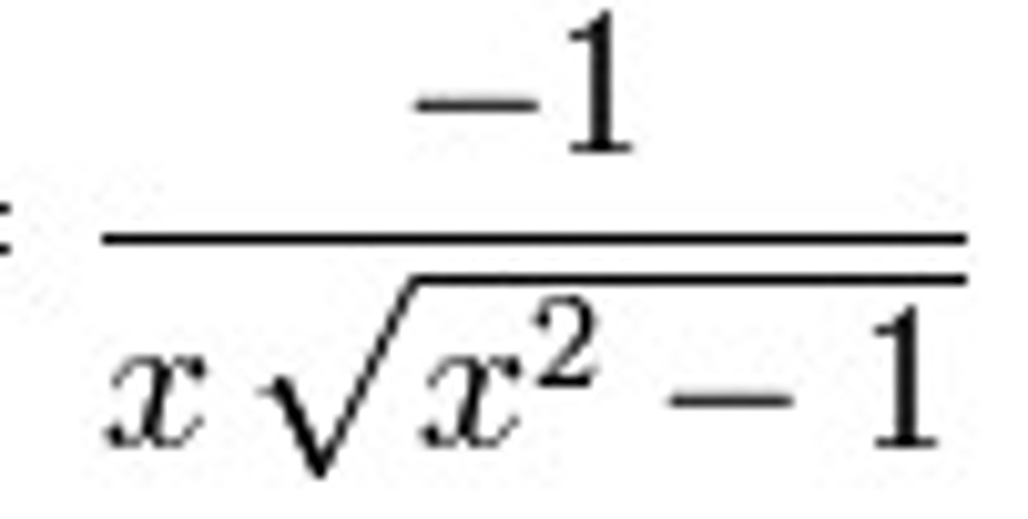 <p>-1/(x * sqrt(x^2-1))</p>