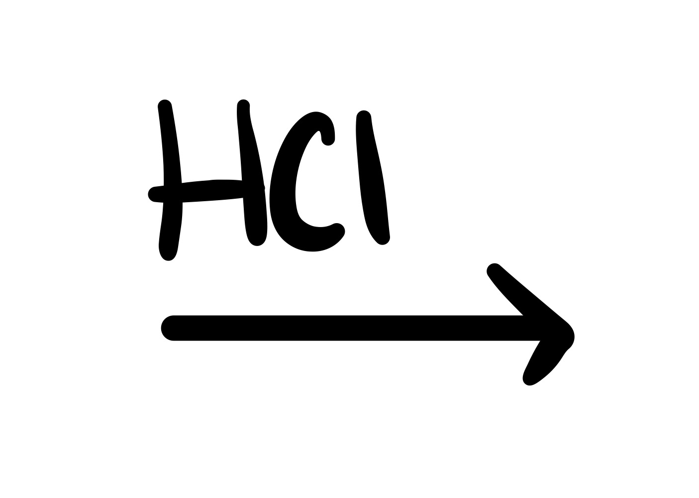 <p>HCL - double bond is broken and Cl adds to the carbon </p>