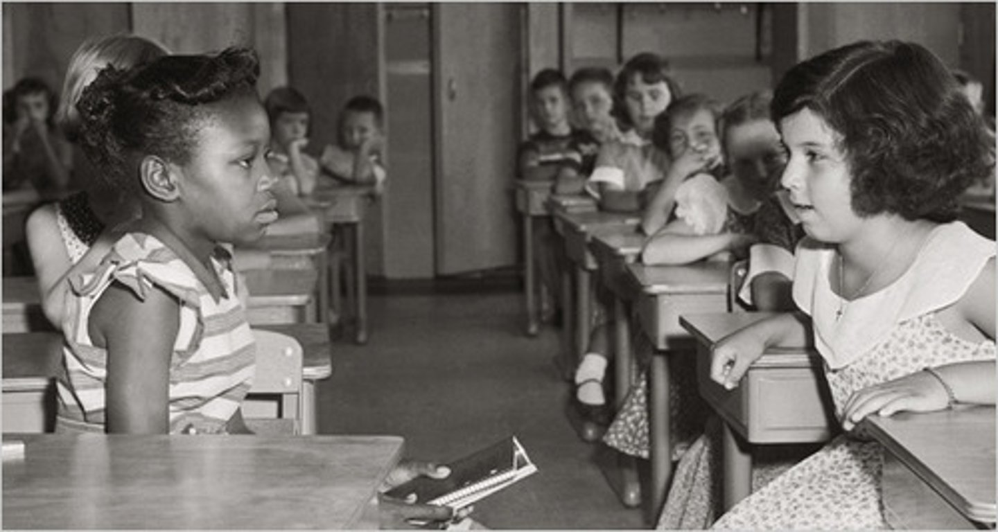 <p>1954 - The Supreme Court overruled Plessy v. Ferguson, and declared that racially segregated facilities are inherently unequal. It also ordered all public schools desegregated by race.</p>