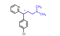 <p><strong>Chlorpheniramine: </strong></p><ul><li><p>more potent than ______ and ____</p></li><li><p>which enantiomer is more active </p></li></ul><p></p><p>what is it used for?</p><p>what are some adverse effects?</p><p>how is it metabolized?</p><p></p>