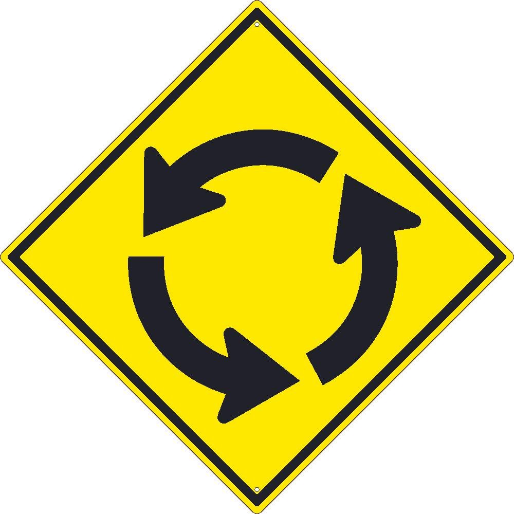 As you approach a roundabout slow down to the advisory speed and prepare to stop if necessary.
