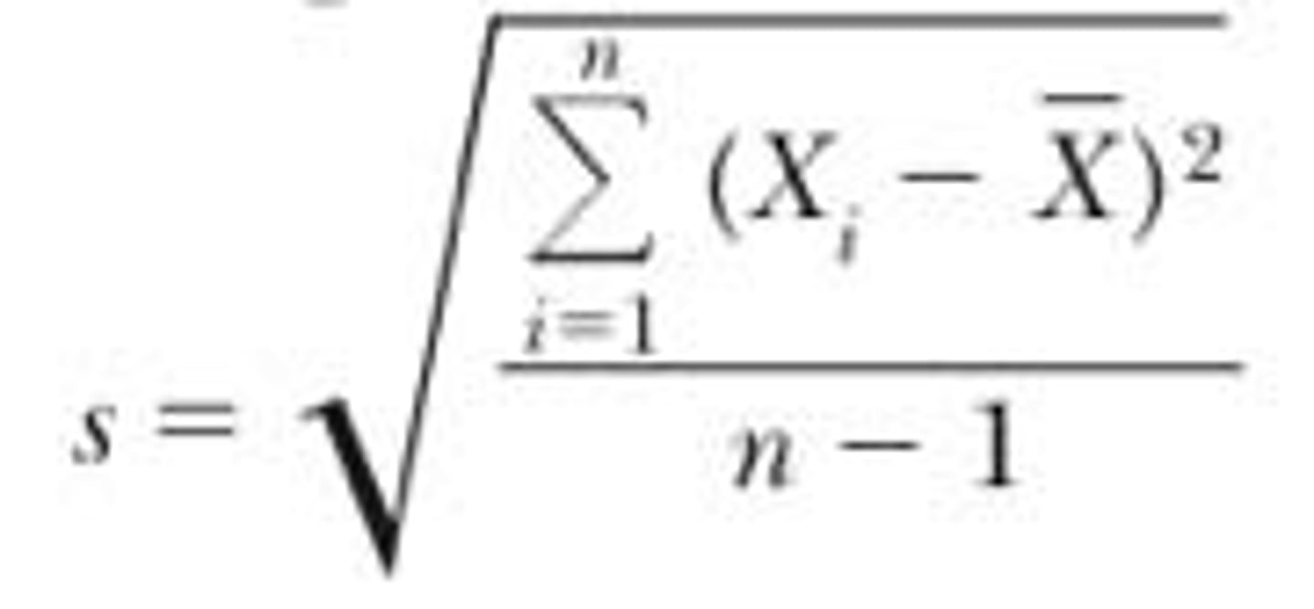 <p>A statistical measure of how far away each value is, on average, from the mean.</p><p>A measure of spread. Specifically, the typical distance the data points are from the mean.</p>
