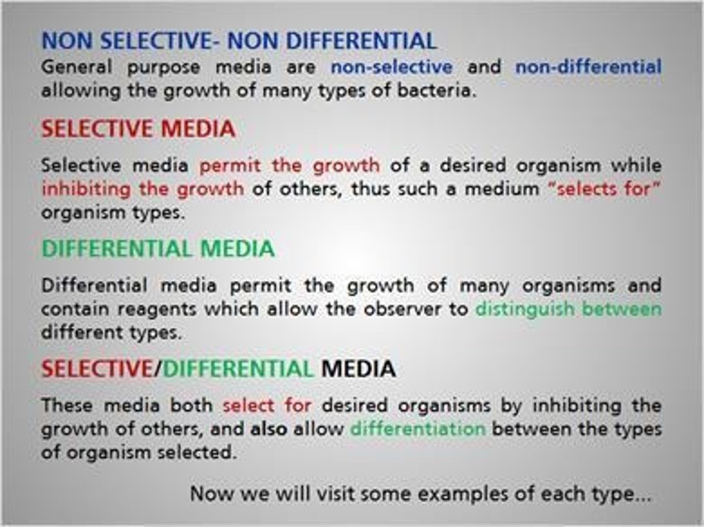 <p>Biochemical (metabolic) differences</p>