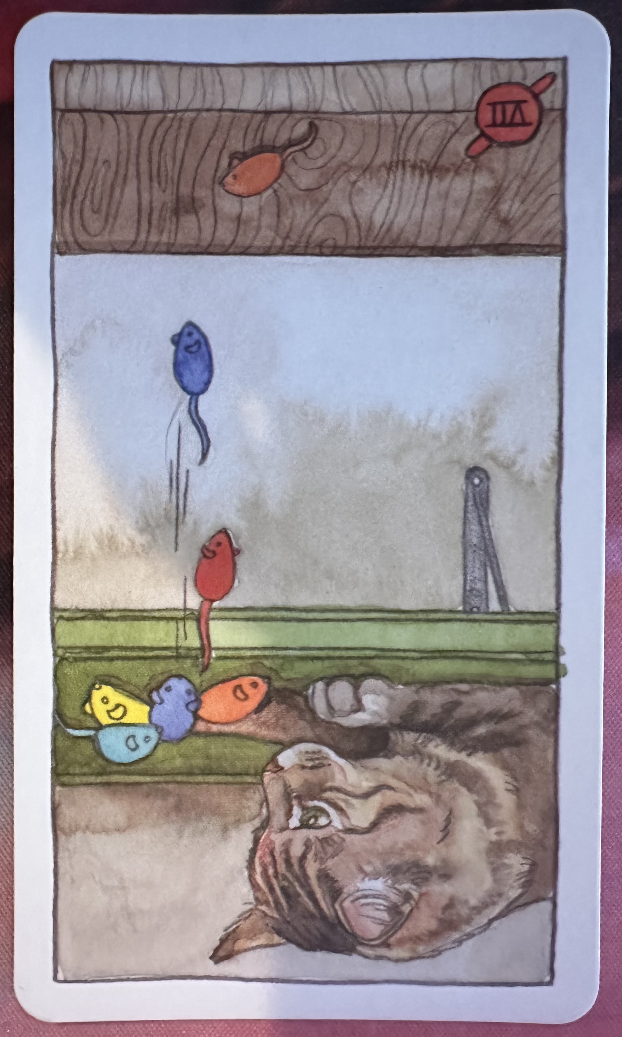 <p>Seven of Wands (VII) Reversed</p>