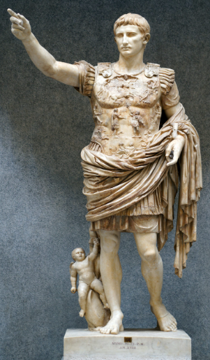 <ul><li><p>Roman Arts</p></li><li><p>Notable Roman Statues</p></li><li><p>The sculpture’s function was to transmit an important imperial message to the viewer. </p></li><li><p>The statue depicts Emperor Augustus as a strong and victorious warrior and a god in an ‘orator pose’. </p></li><li><p>Many aspects of this statue communicate both his military accomplishments and his divinity simultaneously.</p></li></ul><p></p>