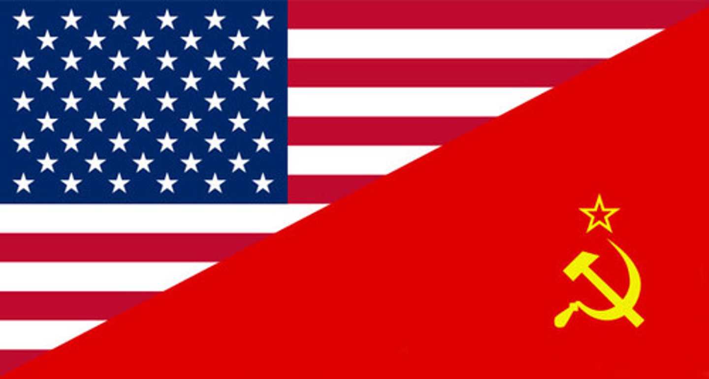 <p>A competition between two or more groups. During the Cold War the U.S. and the Soviet Union (U.S.S.R) competed for world power.</p>