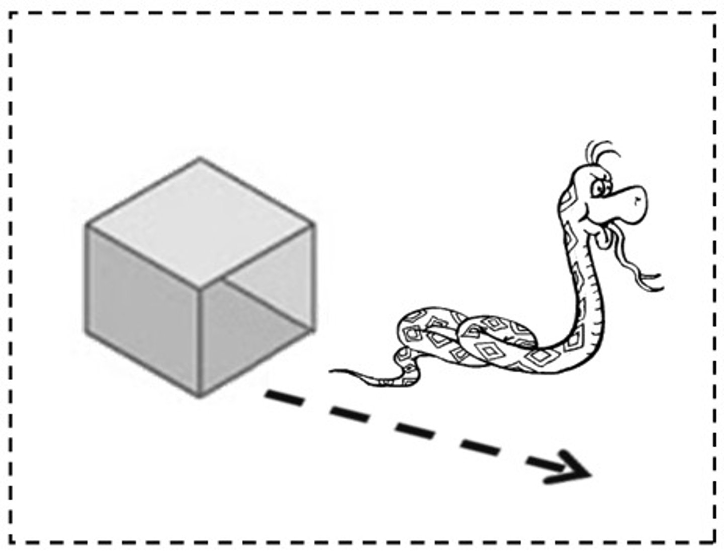 <p>The snake got out of the box.</p>