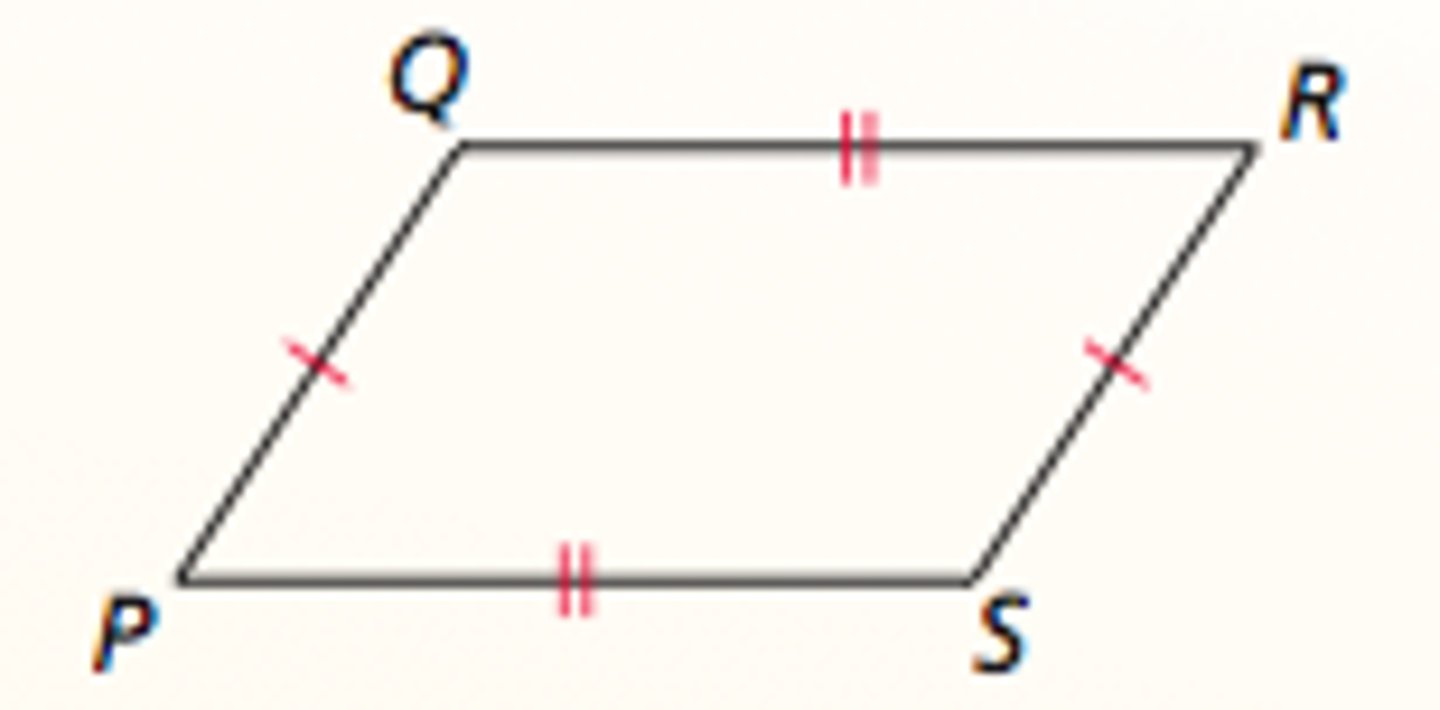 <p>If a quadrilateral is a parallelogram, then its opposite sides are congruent.</p>