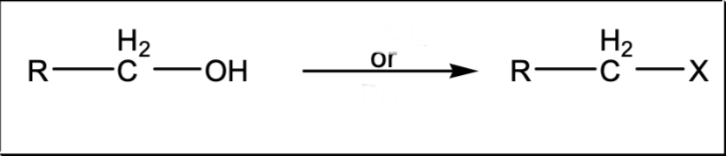 <p>Halogenation of an alcohol</p>