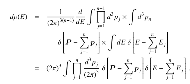 <p>Delta functions impose conservation of energy and momentum</p>