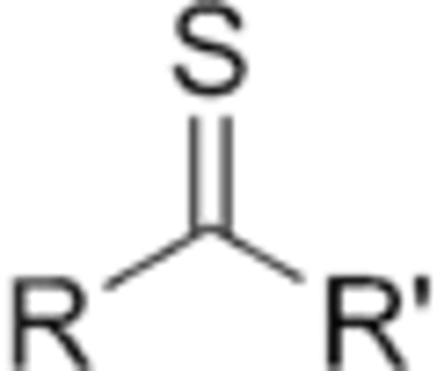 <p>carbon double bonded to sulfur</p>