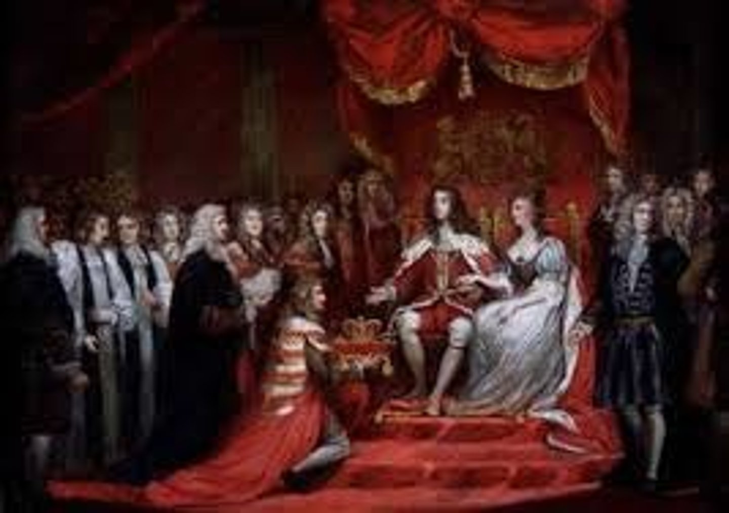 <p>King William and Queen Mary accepted this document. It guaranteed certain rights to English citizens and declared that elections for Parliament would happen frequently. By accepting this document, they supported a limited monarchy, a system in which they shared their power with Parliament and the people. (date)</p>