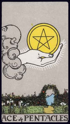 <p>ACE OF PENTACLES</p>