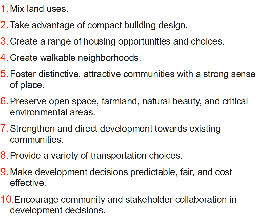 <p>strategies for well planned developments that make efficient and effective use of land resources and existing infrastructure</p>