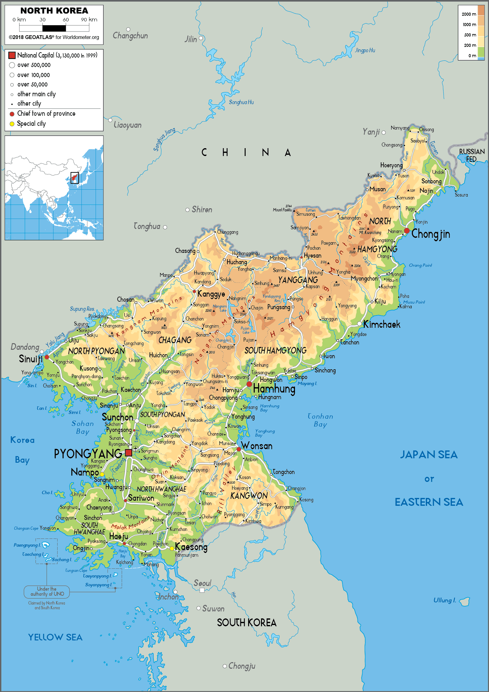 <p>North Eastern country that separates China and South Korea</p>