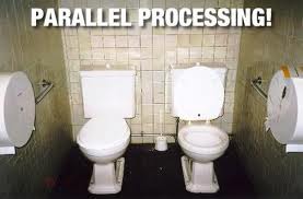 the processing of many aspects of a problem simultaneously; the brain's natural mode of information processing for many functions, including vision. Contrasts with the step-by-step (serial) processing of most computers and of conscious problem solving.