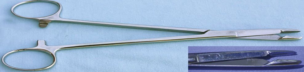 <p>Identify this instrument.</p><p>It is used to drive suture needles through tissue and has scissor blades set behind the jaws.</p>