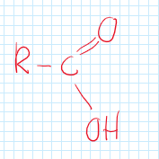 <p>A functional group consisting of a carbon, double bonded oxygen, and a hydroxyl.</p>