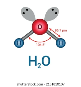 <p>4 domains, 2 lone pairs, 105 degrees (-2 for every lone pair), central atom usually from Group 16.</p><p>H2O</p>