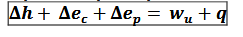 <p>avec h l’enthalpie massique telle que : h = u + P/µ</p>