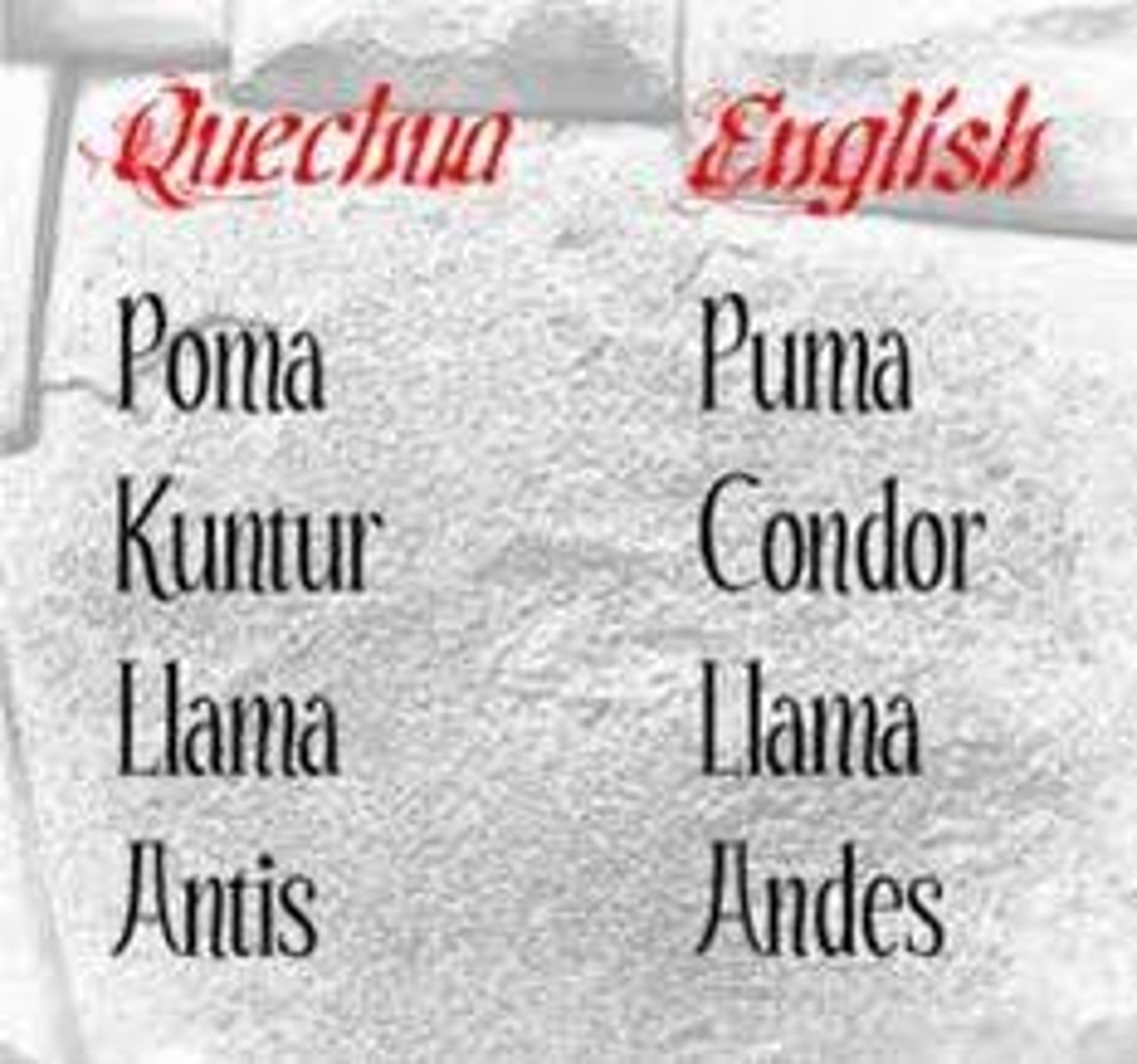 <p>das Quechua</p>