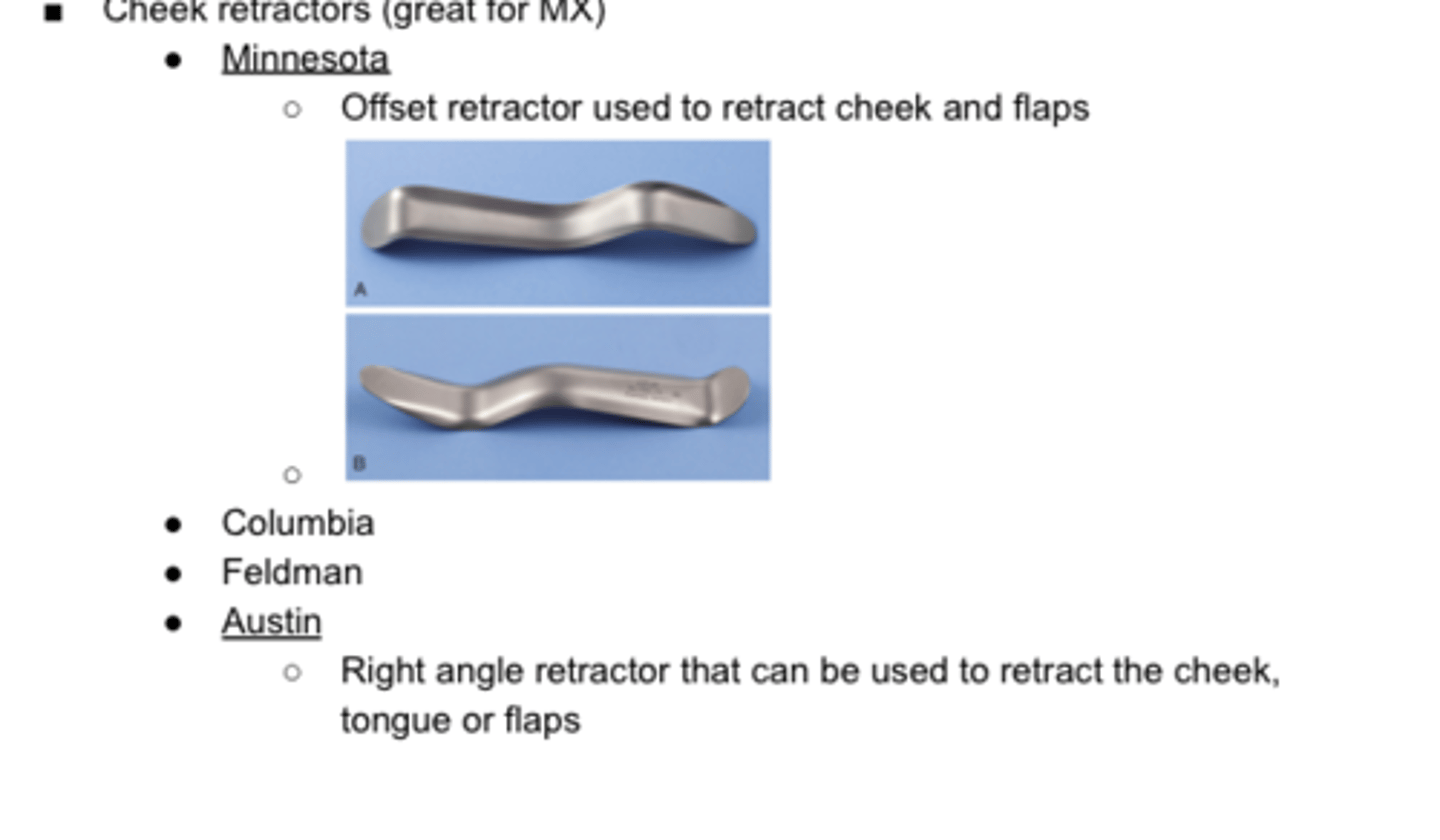<p>You would use the _____ cheek retractor on any maxillary procedure </p>