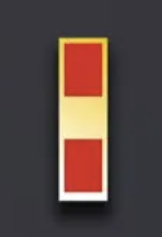 <p>Collar Device: Single bar device with red background and one gold break</p>