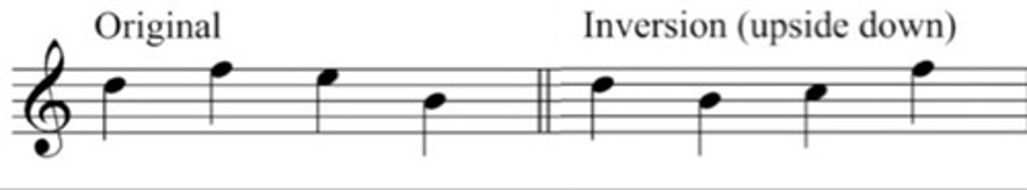 <p>melodic phrase turned horisontal / upside down</p>
