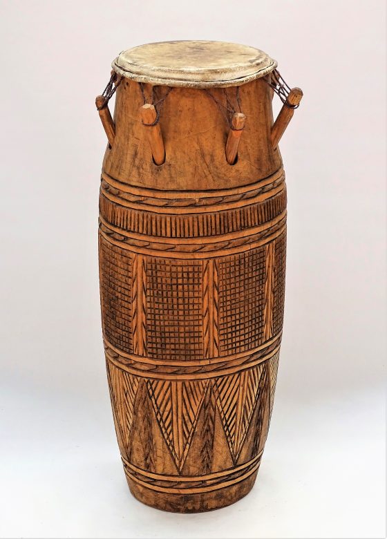 <p>tall, barrel shaped drum that is usually lead in ewe drumming ensembles</p>