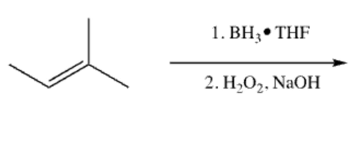 <p>alkene + 1)BH3·THF 2)H2O2, NaOH</p>