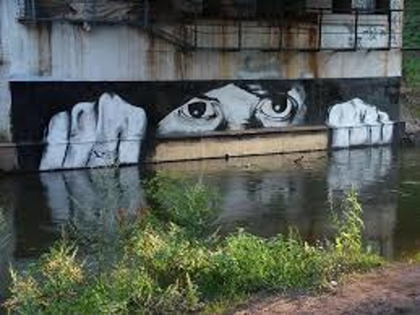 <p>"Russian Banksy"<br>Pushing against the shields of riot police</p>