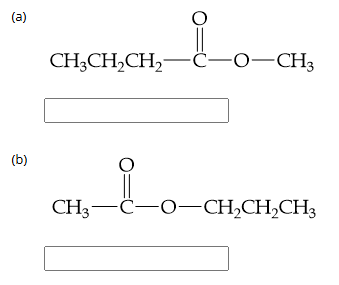 <p>6: Give the IUPAC name for each of the following esters.</p>