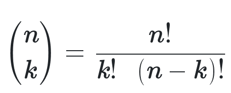 <p>The number of ways to arrange x successes among n trials.</p>