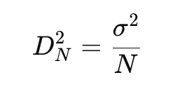 <p>take square of the error and sum it over all measurements… shows that error decreases as the number of measurements N increases</p>